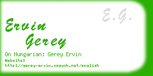 ervin gerey business card